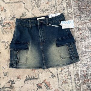Project Rebel Denim Cargo Skirt